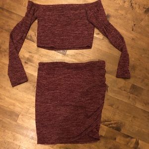 Two Piece Burgundy Set